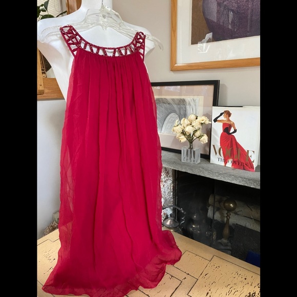 BCBG Max Azria Red Cocktail Dress - Picture 3 of 8